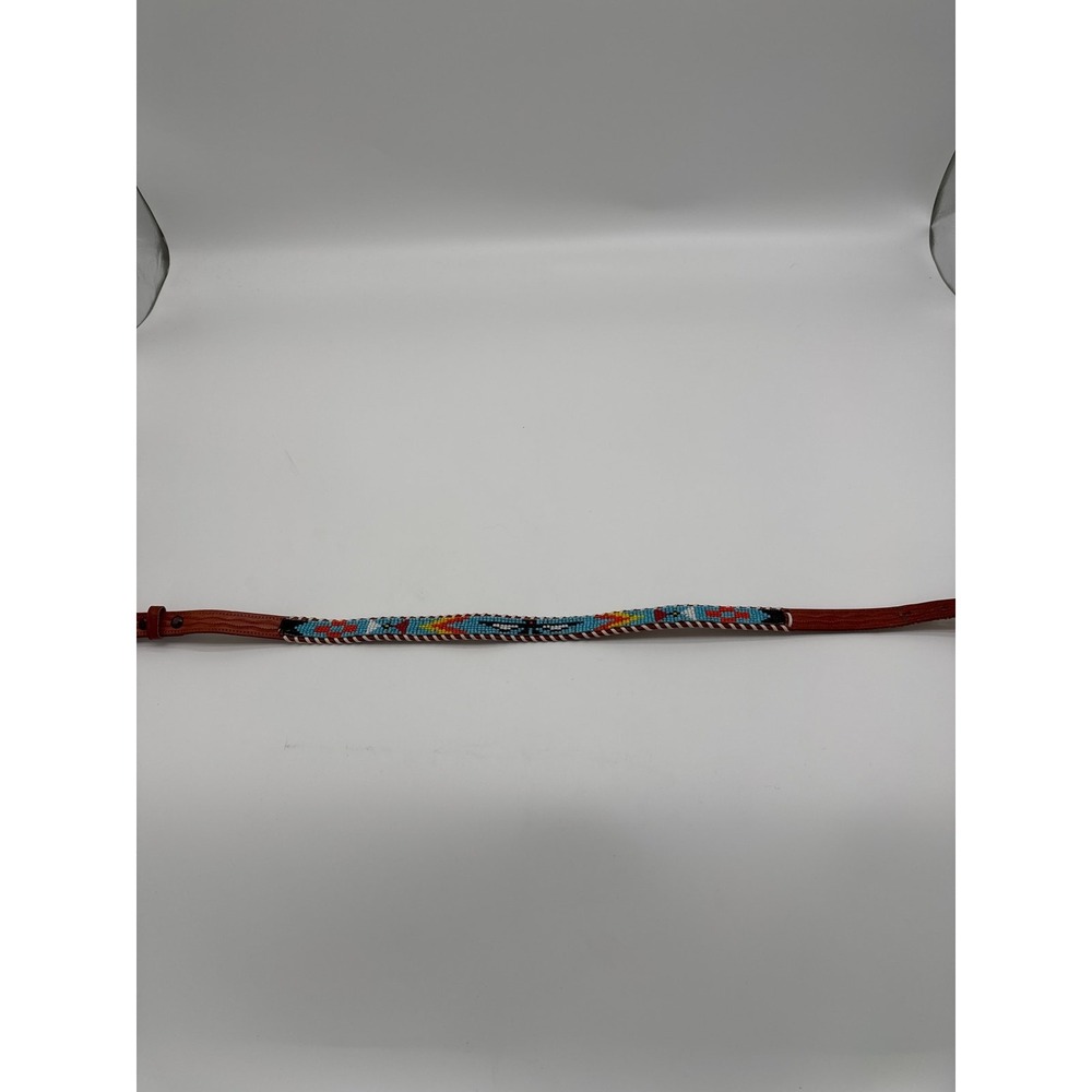MCM 1970's Western Beaded Southwestern Thunderbird Cowboy Hatband/belt 29"